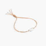 Bracelet - Cordon marron - Plaqué argent - OSMOSE
