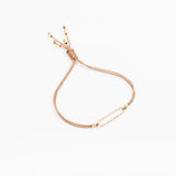 Bracelet - Cordon marron - Plaqué or - OSMOSE