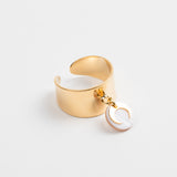 Bague - Nacre - Breloque -Moyenne - Plaqué or - CHLOÉ