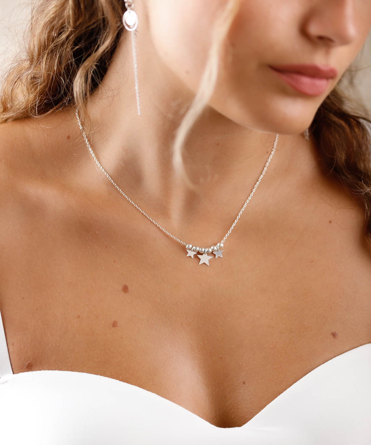collier en argent 925 avec étoiles pour femme 