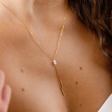 Collier en Y - Perle d'eau douce - Acier Inoxydable - JULIETTE