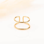 bague en acier inoxydable réglable pour femme 