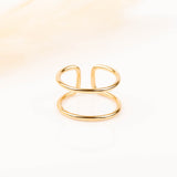 bague en acier inoxydable réglable pour femme 