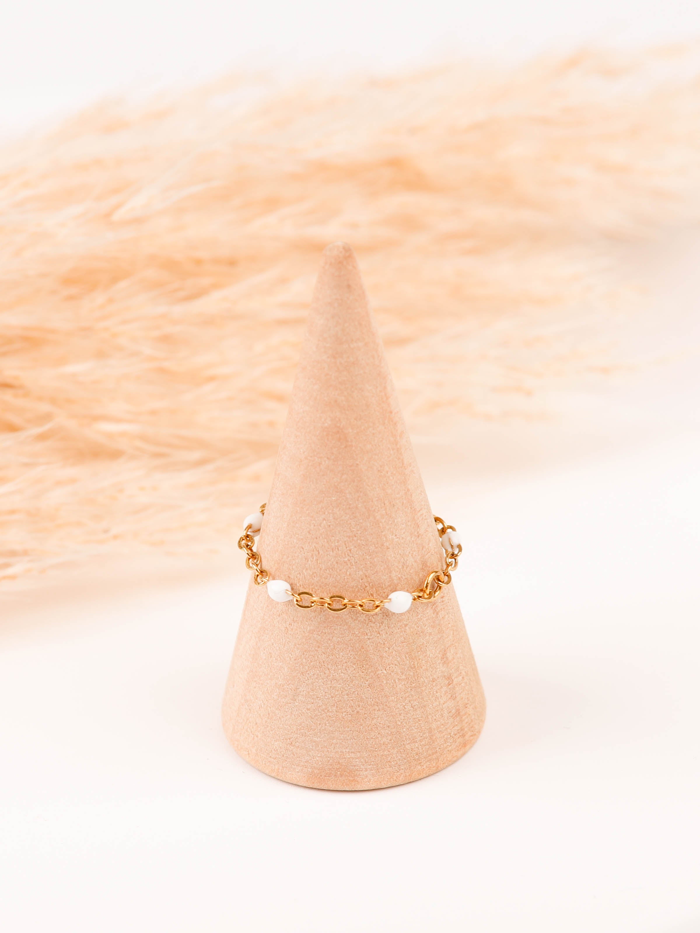 bague en acier inoxydable et résine pour femme 