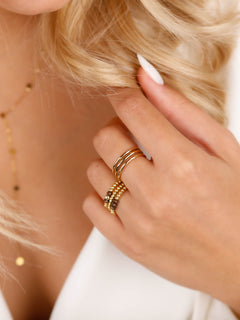 bague en acier inoxydable réglable pour femme 