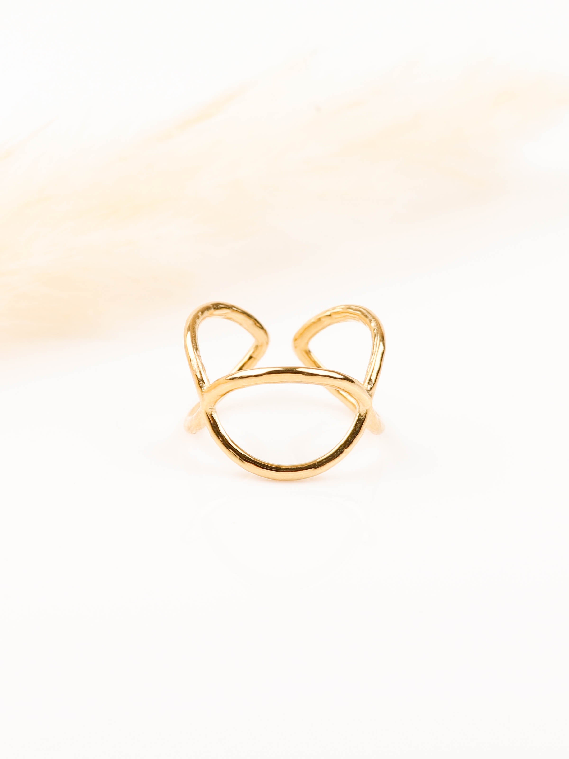 bague en acier inoxydable réglable pour femme 