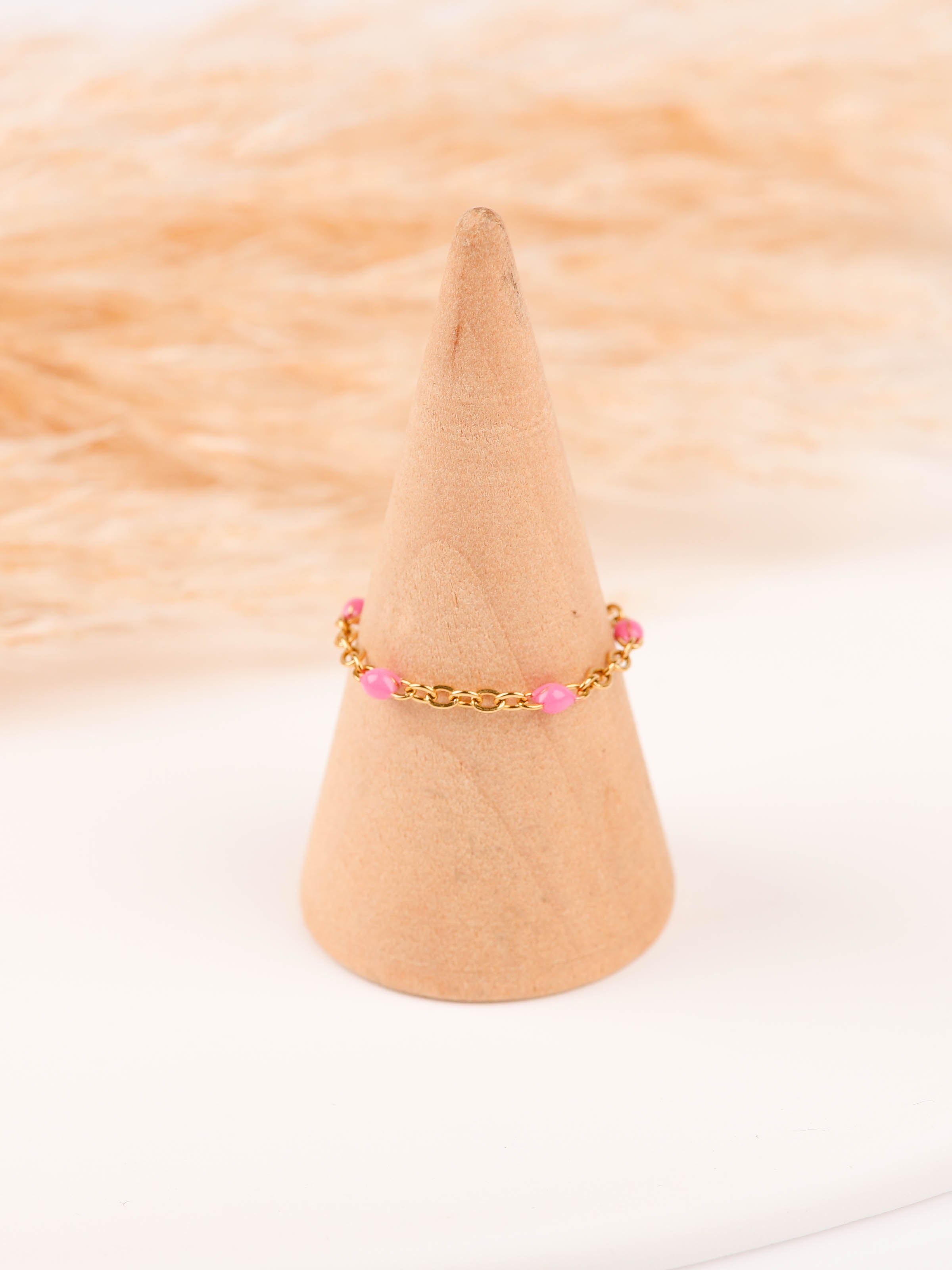 bague en acier inoxydable et résine pour femme 