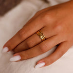 bague en acier inoxydable réglable pour femme 