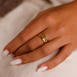 bague en acier inoxydable réglable pour femme 