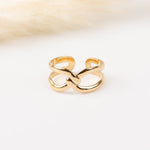 bague en acier inoxydable réglable pour femme 