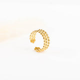 bague en acier inoxydable réglable pour femme 