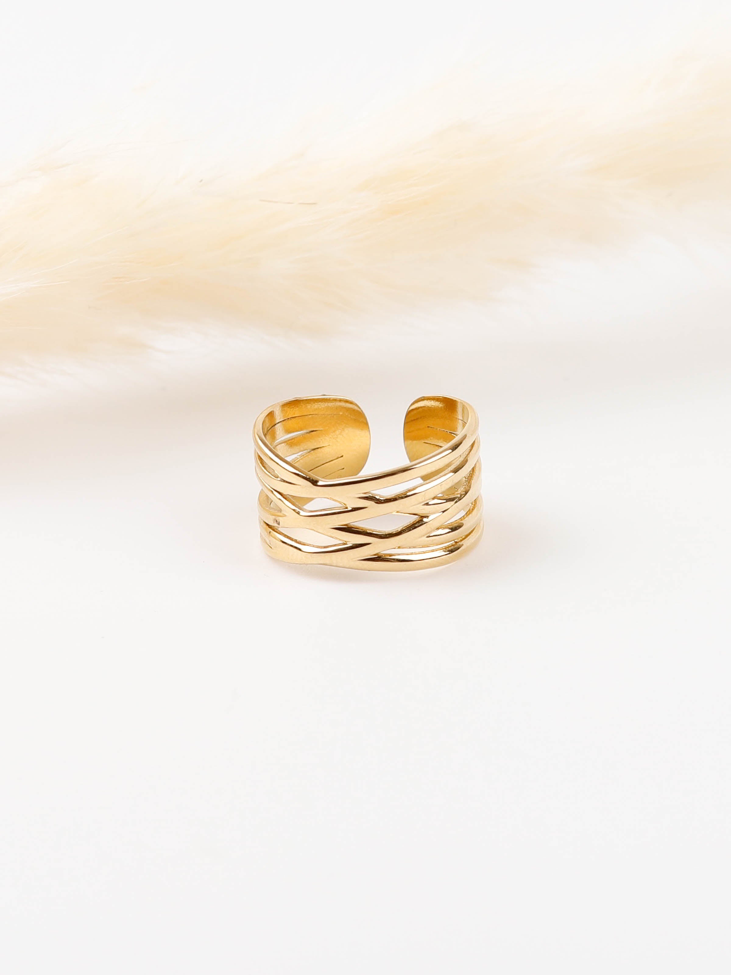 bague acier inoxydable réglable pour femme 
