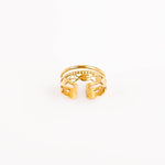 bague en acier inoxydable réglable pour femme 