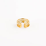 bague en acier inoxydable réglable pour femme 