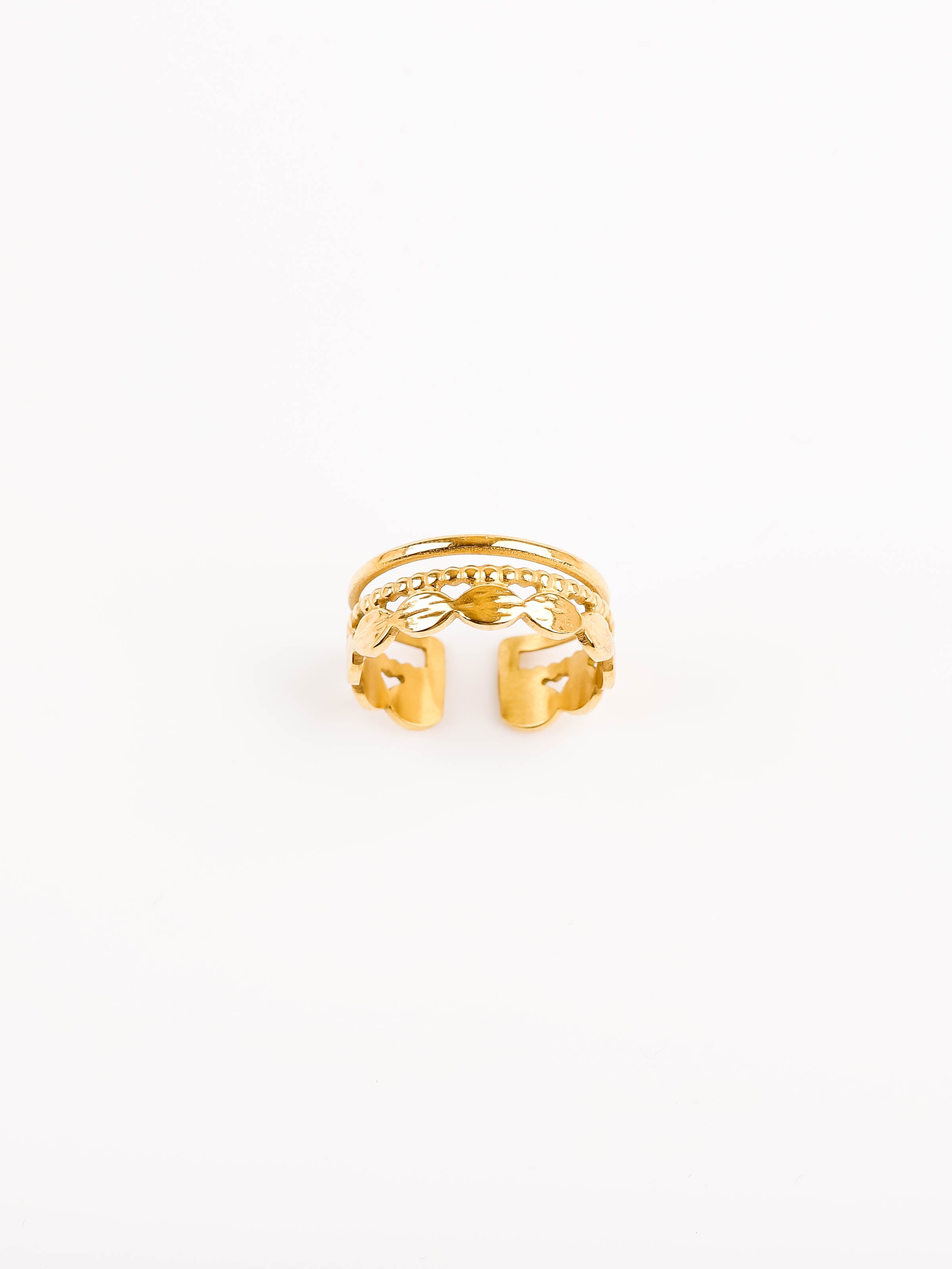 bague en acier inoxydable réglable pour femme 