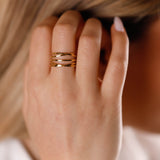 bague en acier inoxydable réglable pour femme 