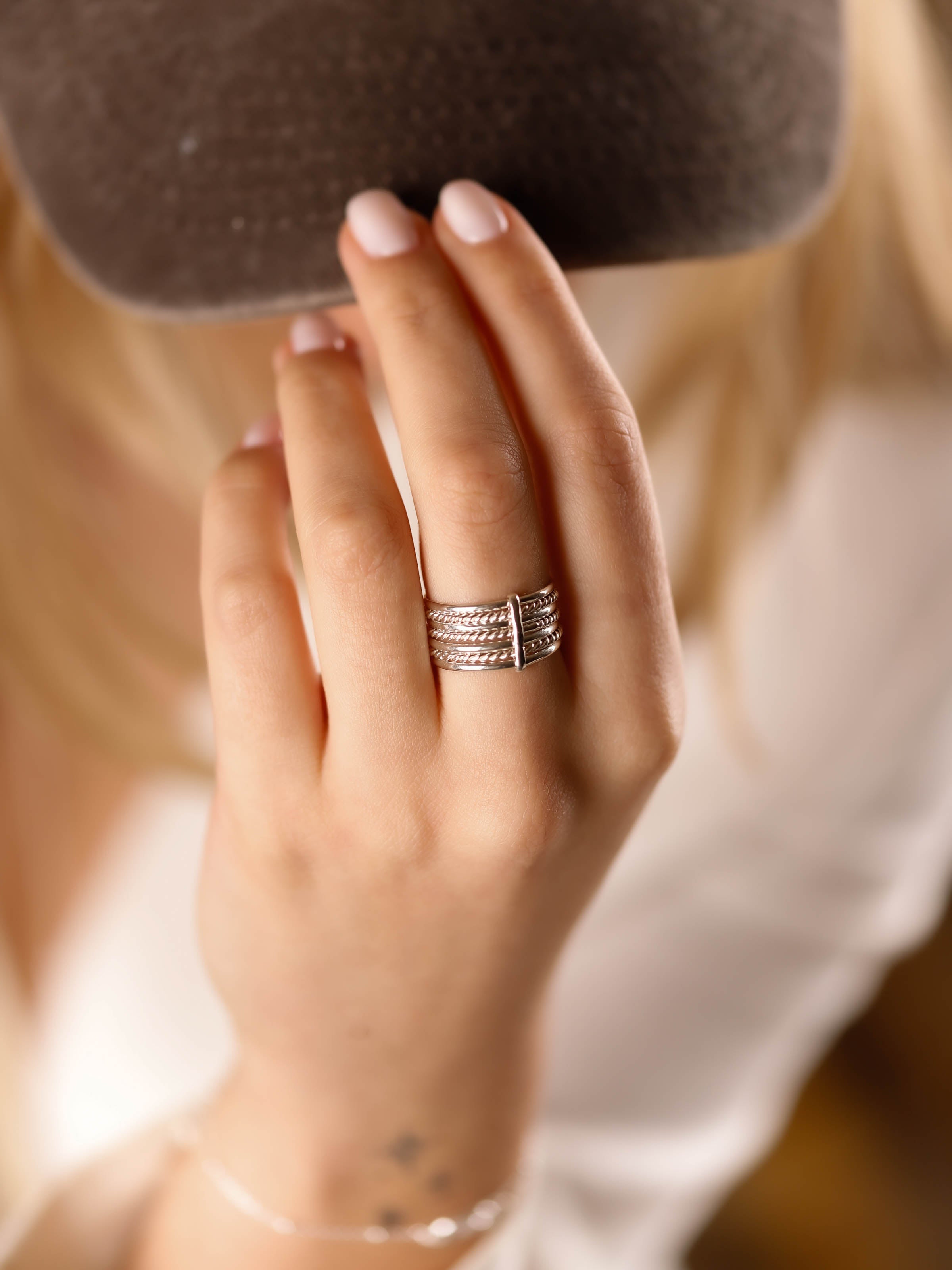 bague semainier en argent 925 pour femme 