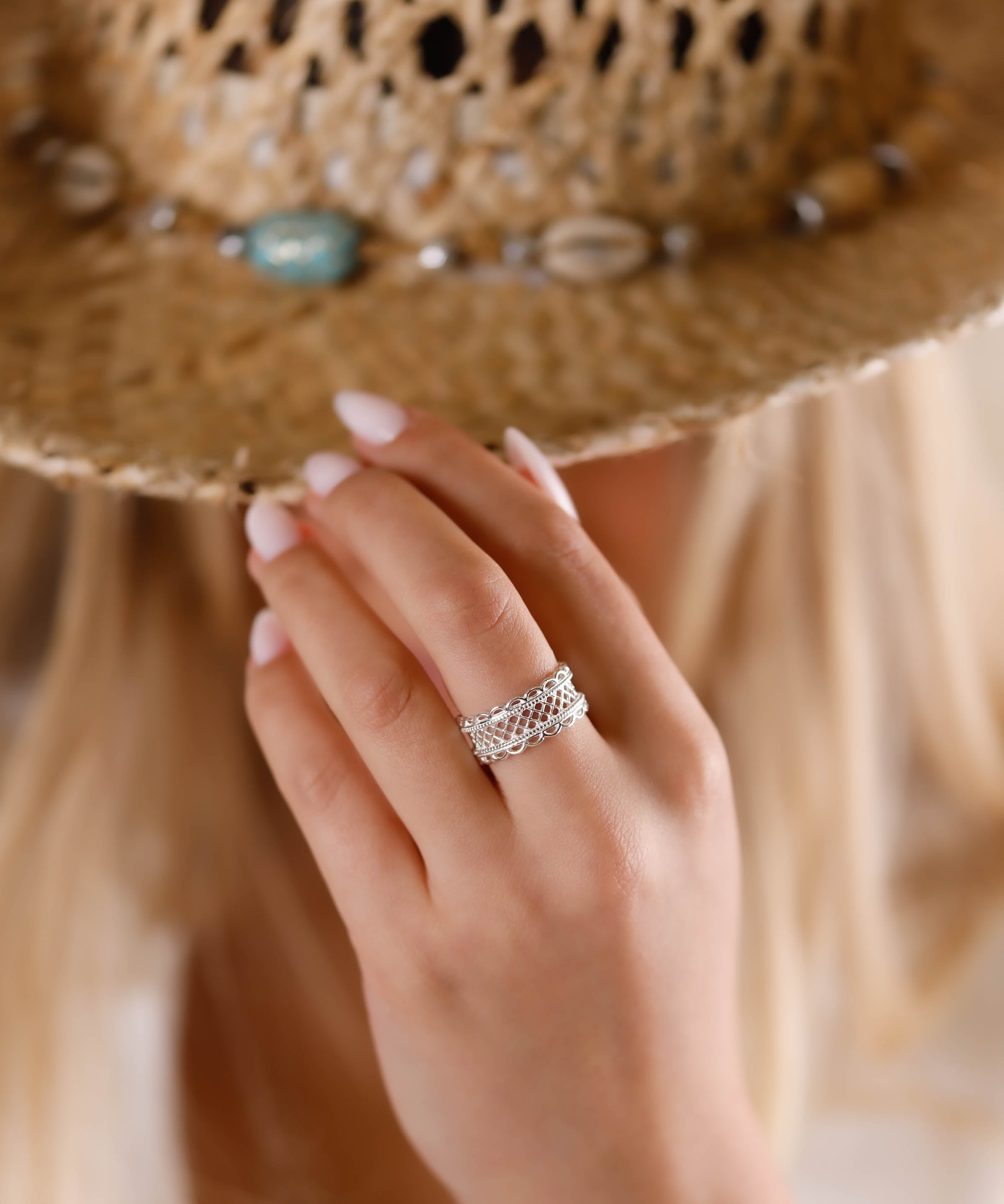 bague en argent 925 réglable pour femme 