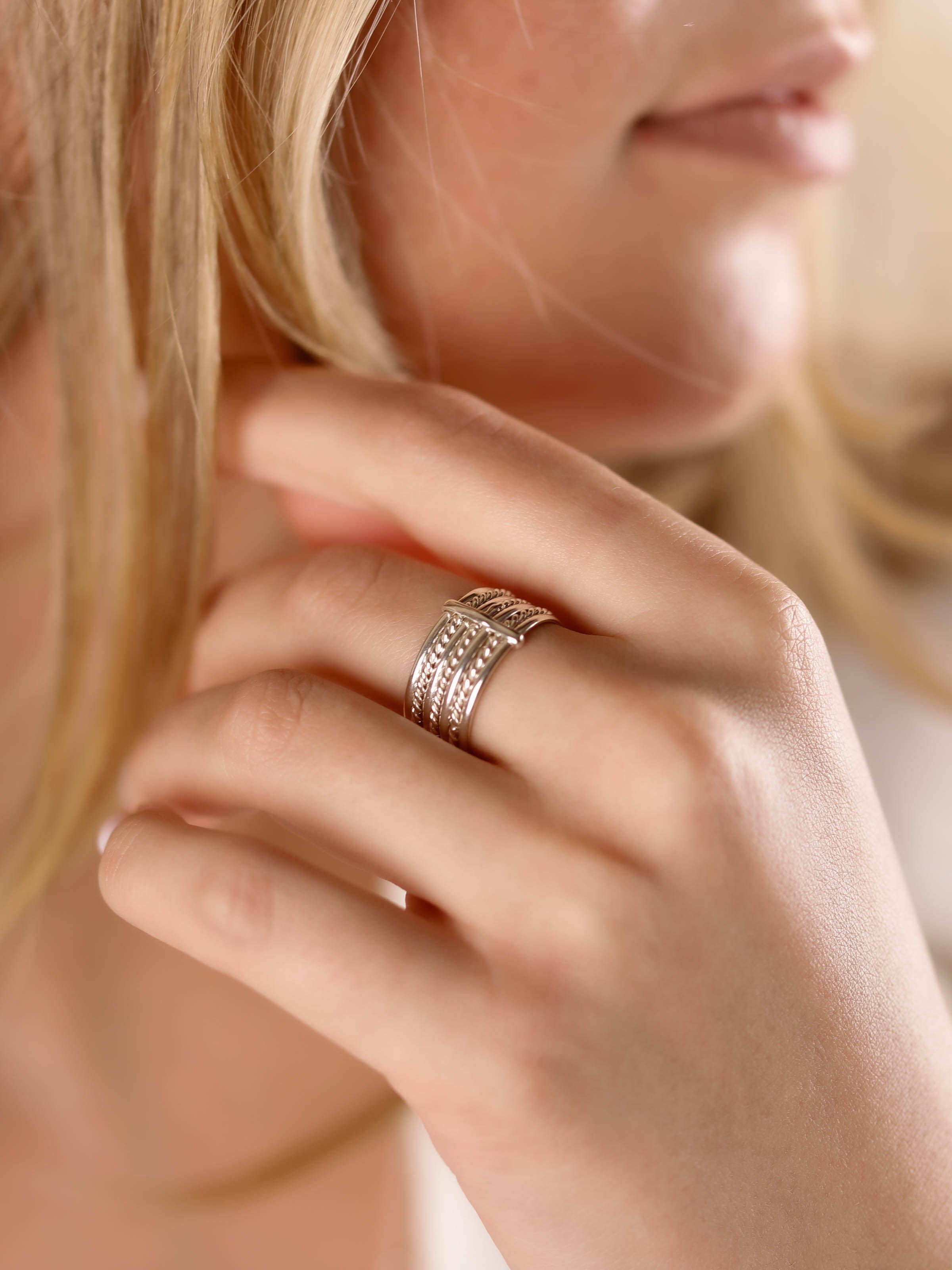 bague semainier en argent 925 pour femme 