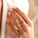 bague en acier inoxydable réglable pour femme 