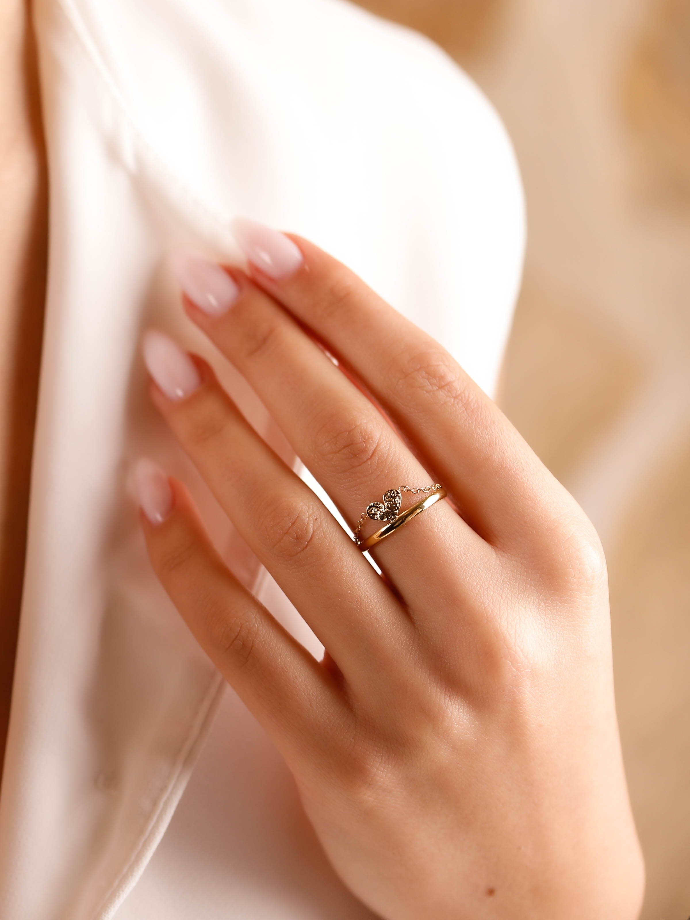 bague en acier inoxydable réglable pour femme 