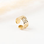 bague en acier inoxydable réglable pour femme 
