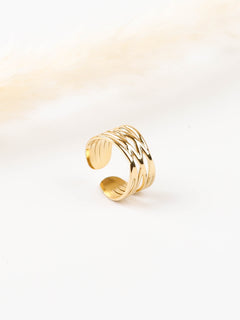bague en acier inoxydable réglable pour femme 