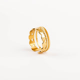 bague en acier inoxydable réglable pour femme 