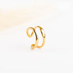 bague en acier inoxydable réglable pour femme 