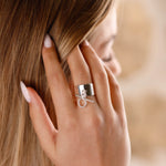 bague en plaqué argent avec breloque pour femme 