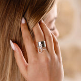 bague en plaqué argent avec breloque pour femme 
