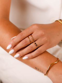 bague en acier inoxydable réglable pour femme 