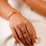 bague en acier inoxydable réglable pour femme 
