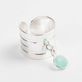 bague en plaqué argent avec breloque réglable pour femme 