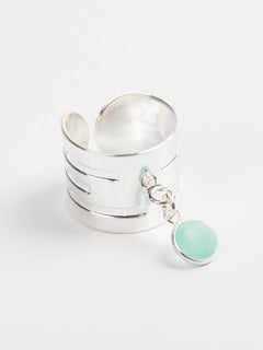 bague en plaqué argent avec breloque réglable pour femme 