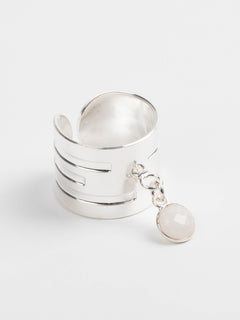 bague en plaqué argent avec breloque réglable pour femme 