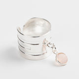 bague en plaqué argent avec breloque réglable pour femme 