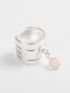 bague en plaqué argent avec breloque réglable pour femme 