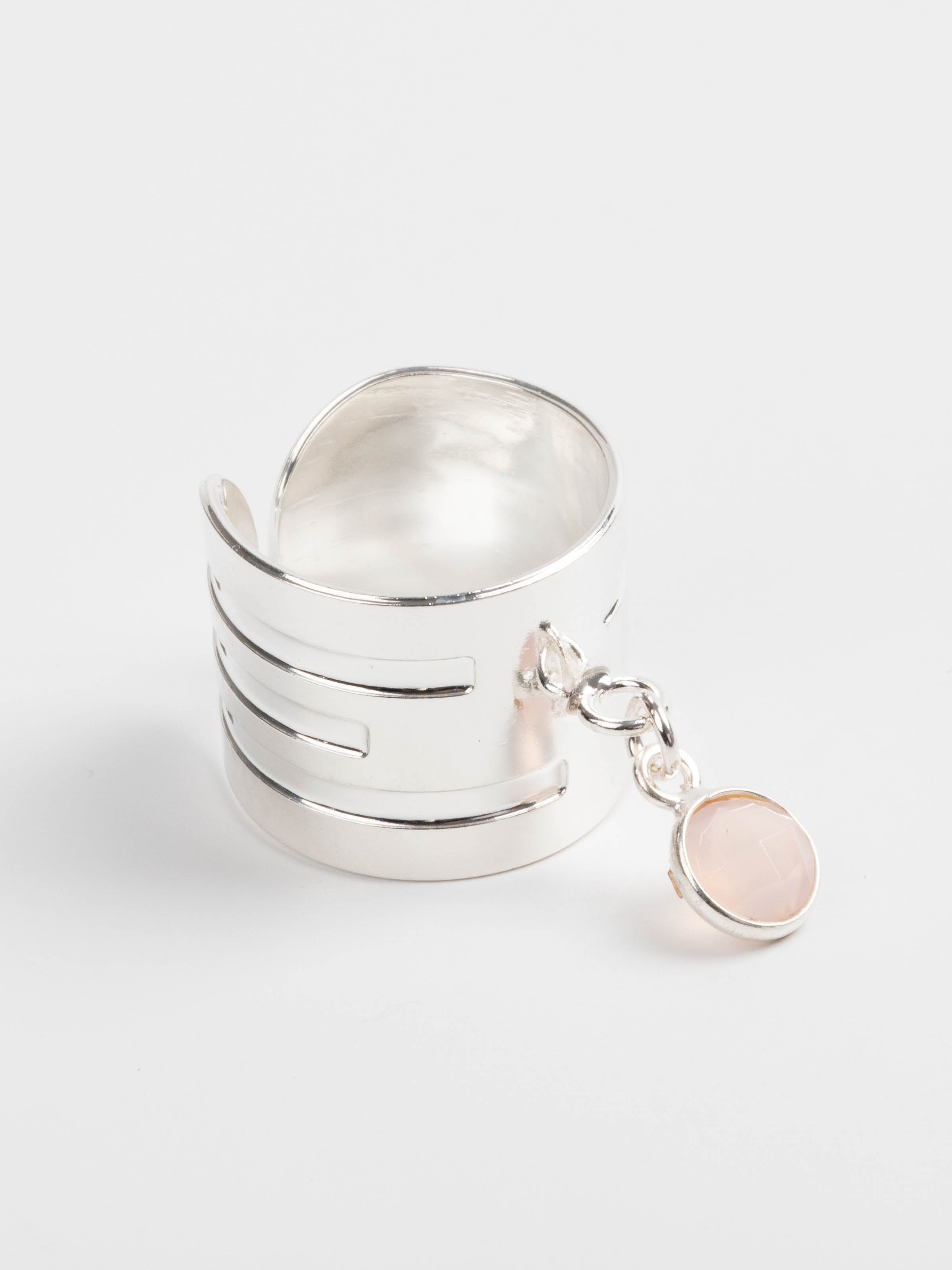 bague en plaqué argent avec breloque réglable pour femme 