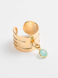 bague en plaqué or avec breloque réglable pour femme 