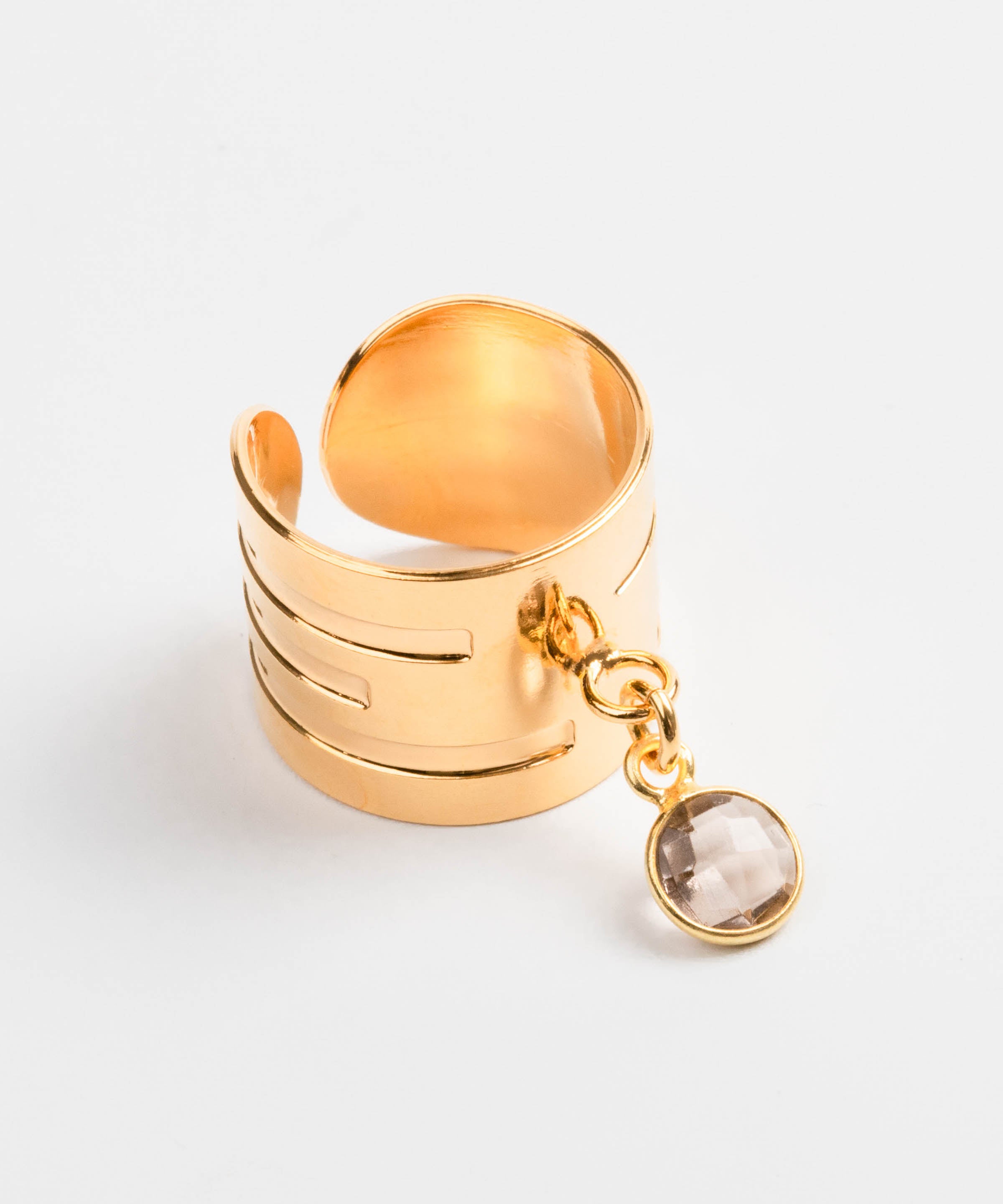 bague en plaqué or avec breloque réglable pour femme 