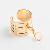 bague en plaqué or avec breloque réglable pour femme 