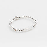 bague perle en argent 925 et cristaux pour femme 