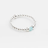 bague perle en argent 925 et cristaux pour femme 