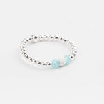 bague perle en argent 925 et cristaux pour femme 