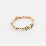 bague perle en plaqué or et cristaux pour femme 