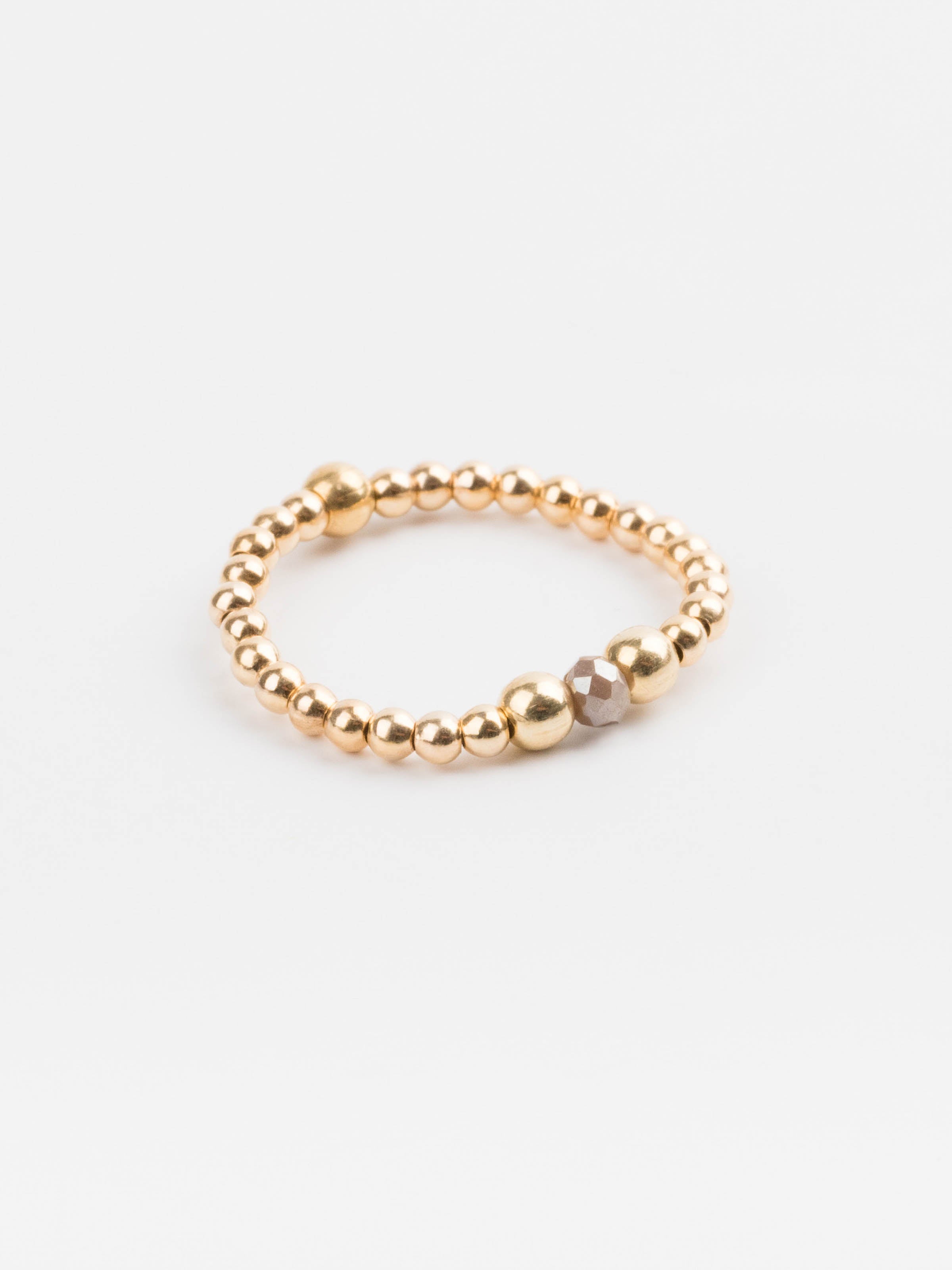bague perle en plaqué or et cristaux pour femme 