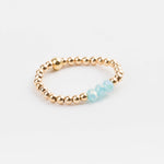 bague perle en plaqué or et cristaux pour femme 