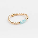 bague perle en plaqué or et cristaux pour femme 