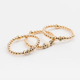 bague perle en plaqué or et cristaux pour femme 